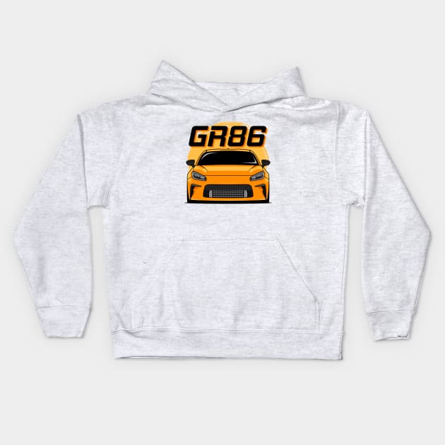 GR86 Orange Kids Hoodie by GoldenTuners